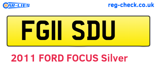FG11SDU are the vehicle registration plates.