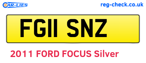 FG11SNZ are the vehicle registration plates.