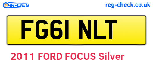 FG61NLT are the vehicle registration plates.