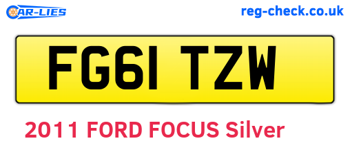 FG61TZW are the vehicle registration plates.