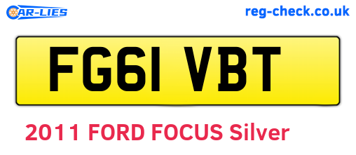 FG61VBT are the vehicle registration plates.