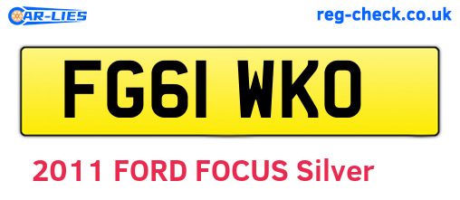 FG61WKO are the vehicle registration plates.