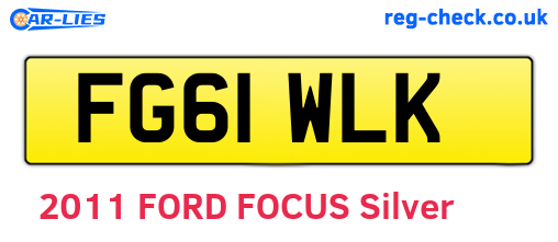 FG61WLK are the vehicle registration plates.