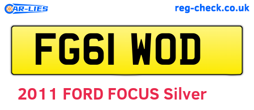 FG61WOD are the vehicle registration plates.
