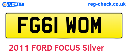 FG61WOM are the vehicle registration plates.