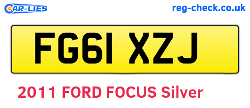 FG61XZJ are the vehicle registration plates.