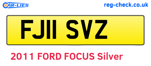 FJ11SVZ are the vehicle registration plates.