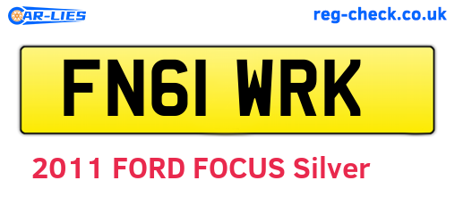 FN61WRK are the vehicle registration plates.
