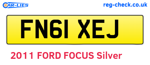 FN61XEJ are the vehicle registration plates.