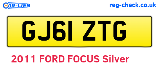 GJ61ZTG are the vehicle registration plates.