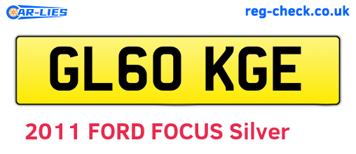 GL60KGE are the vehicle registration plates.