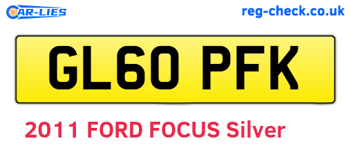 GL60PFK are the vehicle registration plates.