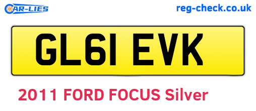 GL61EVK are the vehicle registration plates.