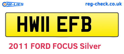 HW11EFB are the vehicle registration plates.