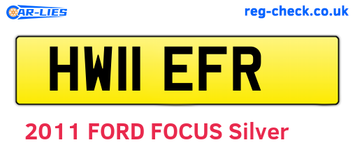 HW11EFR are the vehicle registration plates.