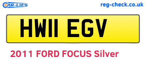 HW11EGV are the vehicle registration plates.