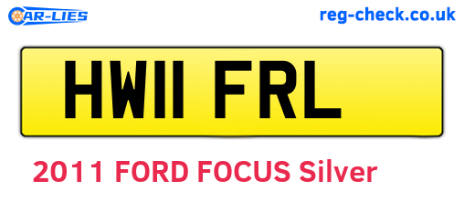 HW11FRL are the vehicle registration plates.
