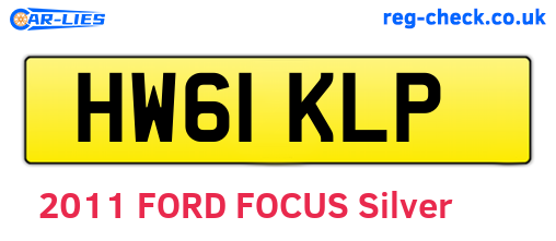 HW61KLP are the vehicle registration plates.