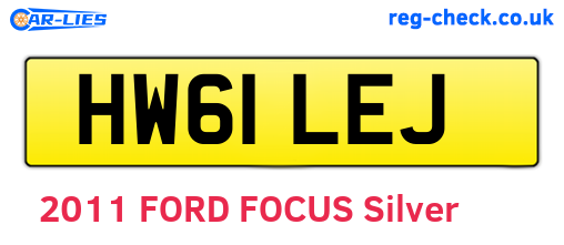 HW61LEJ are the vehicle registration plates.