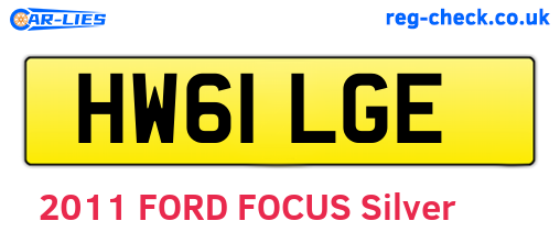 HW61LGE are the vehicle registration plates.