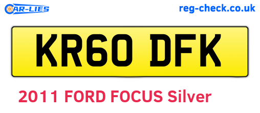 KR60DFK are the vehicle registration plates.