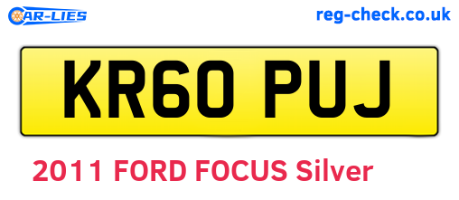 KR60PUJ are the vehicle registration plates.