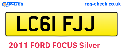 LC61FJJ are the vehicle registration plates.
