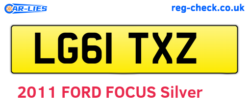 LG61TXZ are the vehicle registration plates.