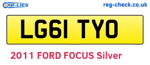 LG61TYO are the vehicle registration plates.