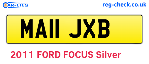 MA11JXB are the vehicle registration plates.