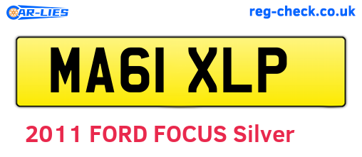 MA61XLP are the vehicle registration plates.