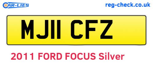 MJ11CFZ are the vehicle registration plates.