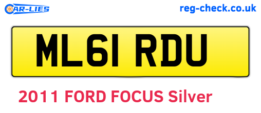 ML61RDU are the vehicle registration plates.