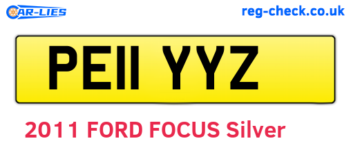 PE11YYZ are the vehicle registration plates.