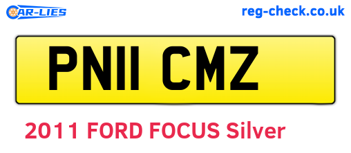 PN11CMZ are the vehicle registration plates.