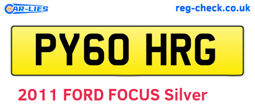 PY60HRG are the vehicle registration plates.