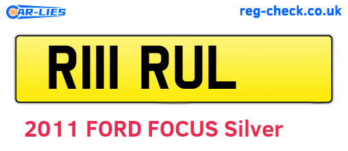 R111RUL are the vehicle registration plates.