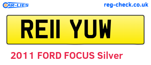 RE11YUW are the vehicle registration plates.