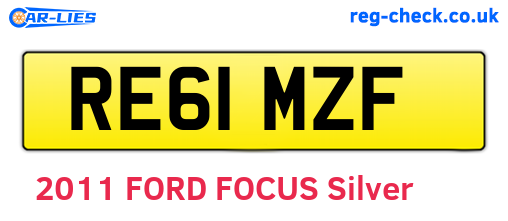 RE61MZF are the vehicle registration plates.