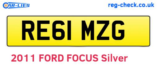 RE61MZG are the vehicle registration plates.