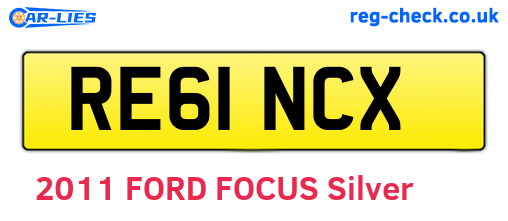 RE61NCX are the vehicle registration plates.