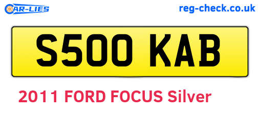 S500KAB are the vehicle registration plates.