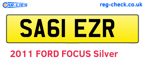 SA61EZR are the vehicle registration plates.