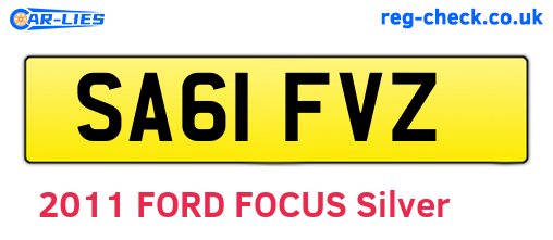 SA61FVZ are the vehicle registration plates.