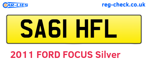 SA61HFL are the vehicle registration plates.