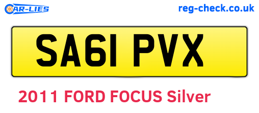 SA61PVX are the vehicle registration plates.