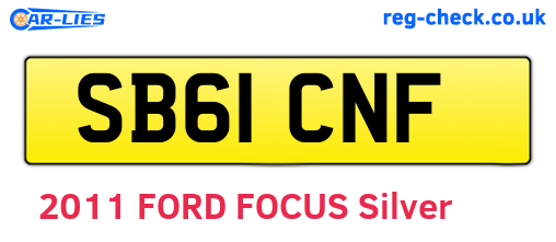 SB61CNF are the vehicle registration plates.
