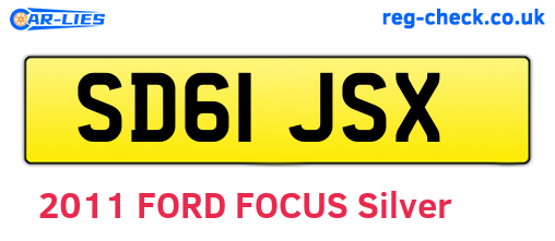 SD61JSX are the vehicle registration plates.