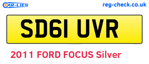 SD61UVR are the vehicle registration plates.