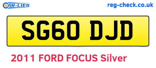 SG60DJD are the vehicle registration plates.